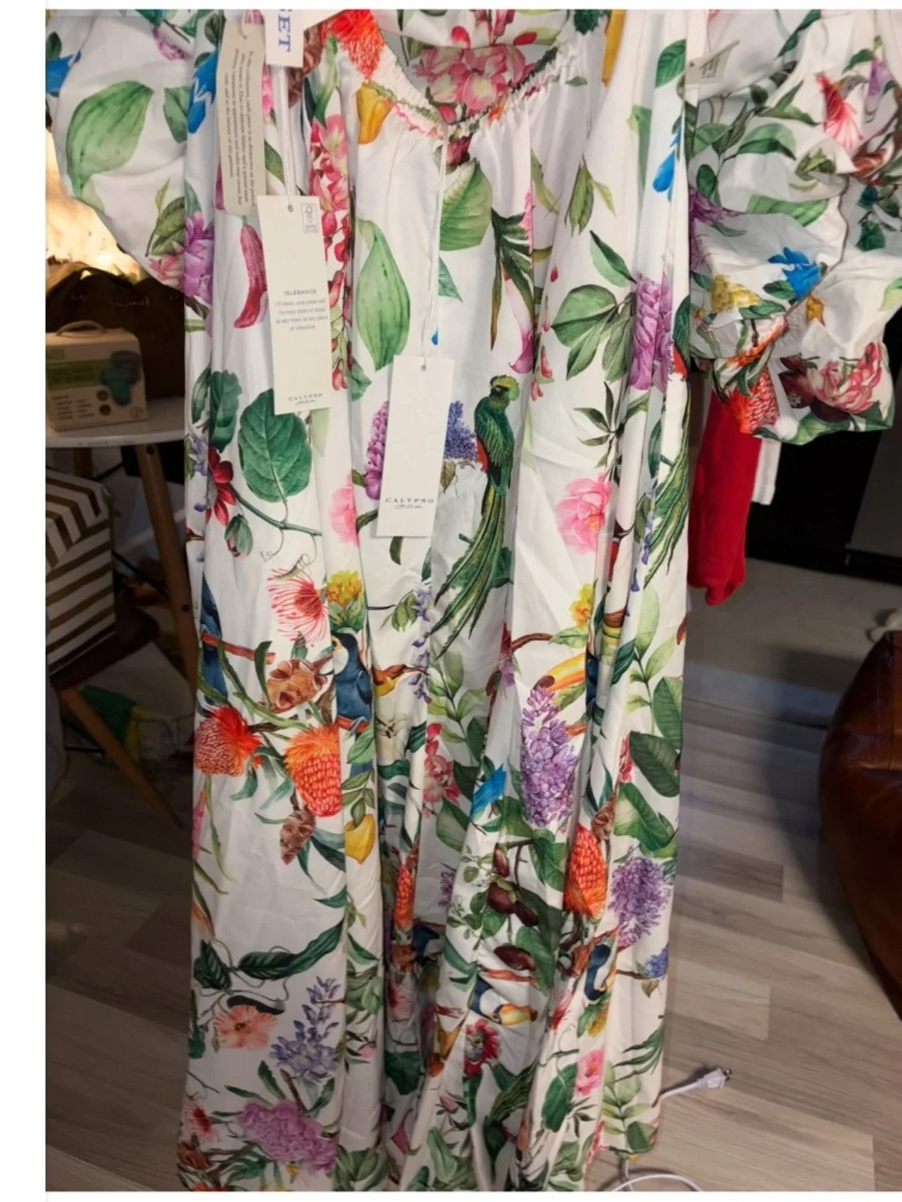 Calypso St. Barth Tropical Bird & Floral Two-Piece Set (Mixed Size) Large/XSmall